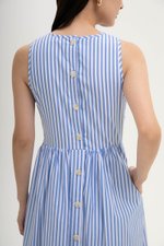 CYNTHIA BUTTONDOWN STRIPE MIDI DRESS