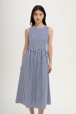 CYNTHIA BUTTONDOWN STRIPE MIDI DRESS
