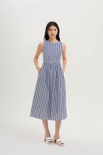 CYNTHIA BUTTONDOWN STRIPE MIDI DRESS