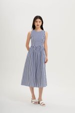CYNTHIA BUTTONDOWN STRIPE MIDI DRESS