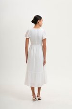 LENNY SMOCKED TEXTURED COTTON DRESS