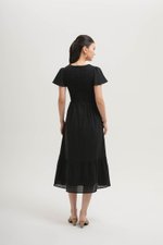 LENNY SMOCKED TEXTURED COTTON DRESS