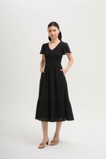 LENNY SMOCKED TEXTURED COTTON DRESS