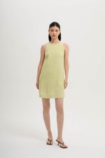 ASTRID MINI LINEN DRESS W SIDE BUTTONS