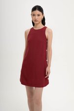 ASTRID MINI LINEN DRESS W SIDE BUTTONS