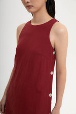 ASTRID MINI LINEN DRESS W SIDE BUTTONS