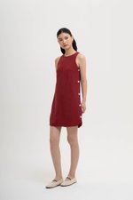 ASTRID MINI LINEN DRESS W SIDE BUTTONS