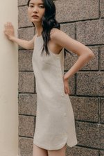 ASTRID MINI LINEN DRESS W SIDE BUTTONS