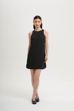 ASTRID MINI LINEN DRESS W SIDE BUTTONS