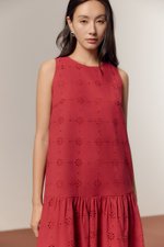 KARINA EYELET DROPWAIST DRESS