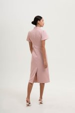 *PREORDER* AKIRA TWEED FLUTTER SLEEVE CHEONGSAM MIDI DRESS