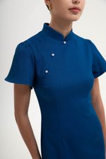 *PREORDER* AKIRA TWEED FLUTTER SLEEVE CHEONGSAM MIDI DRESS