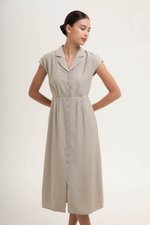 AISLING TEXTURED BUTTONDOWN MIDI SHIRT DRESS