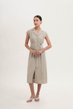 AISLING TEXTURED BUTTONDOWN MIDI SHIRT DRESS