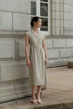 AISLING TEXTURED BUTTONDOWN MIDI SHIRT DRESS