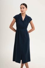 AISLING TEXTURED BUTTONDOWN MIDI SHIRT DRESS