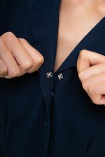 AISLING TEXTURED BUTTONDOWN MIDI SHIRT DRESS