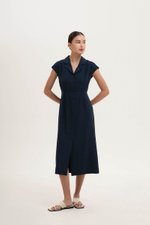 AISLING TEXTURED BUTTONDOWN MIDI SHIRT DRESS