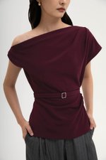 AMIRA ASYMMETRIC OFF SHOULDER TOP W BELT