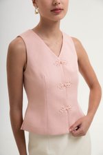 YUI CHEONGSAM TWEED VEST TOP