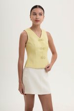 YUI CHEONGSAM TWEED VEST TOP