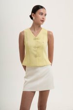 YUI CHEONGSAM TWEED VEST TOP