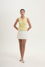 YUI CHEONGSAM TWEED VEST TOP