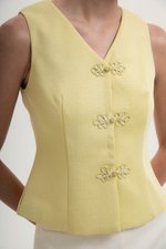YUI CHEONGSAM TWEED VEST TOP