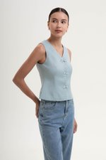 YUI CHEONGSAM TWEED VEST TOP