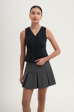 YUI CHEONGSAM TWEED VEST TOP