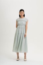 MANDY RUCHED TIERED MIDI DRESS