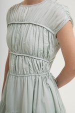 MANDY RUCHED TIERED MIDI DRESS