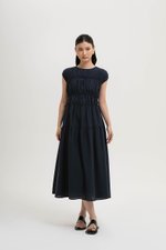 MANDY RUCHED TIERED MIDI DRESS