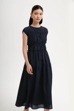 MANDY RUCHED TIERED MIDI DRESS