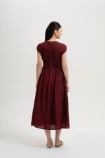 MANDY RUCHED TIERED MIDI DRESS