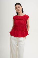 JYNN RUCHED LINEN TOP