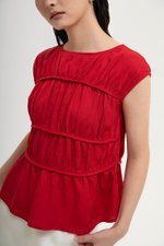 JYNN RUCHED LINEN TOP