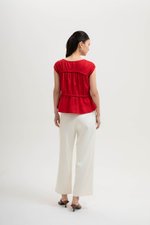 JYNN RUCHED LINEN TOP