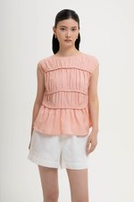 JYNN RUCHED LINEN TOP