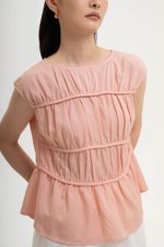 JYNN RUCHED LINEN TOP