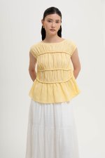 JYNN RUCHED LINEN TOP