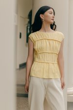 JYNN RUCHED LINEN TOP