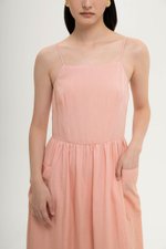 EVELINA PATCH POCKET LINEN DRESS