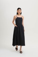 EVELINA PATCH POCKET LINEN DRESS