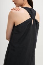 NAIRA TRAPEZE BACK COLUMN LINEN DRESS