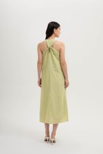 NAIRA TRAPEZE BACK COLUMN LINEN DRESS