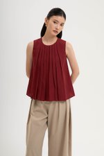 BECKY PLEATED LINEN TOP