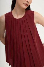 BECKY PLEATED LINEN TOP