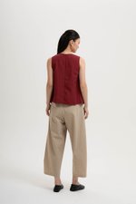 BECKY PLEATED LINEN TOP