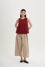 BECKY PLEATED LINEN TOP